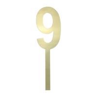 GoBake Large Gold Acrylic Number Cake Topper 9