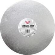 cake drum board round silver