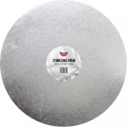 cake board drum round silver